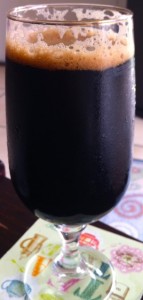 A glass of home-brewed Guinness