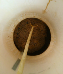 Top view of the contents of the barrel